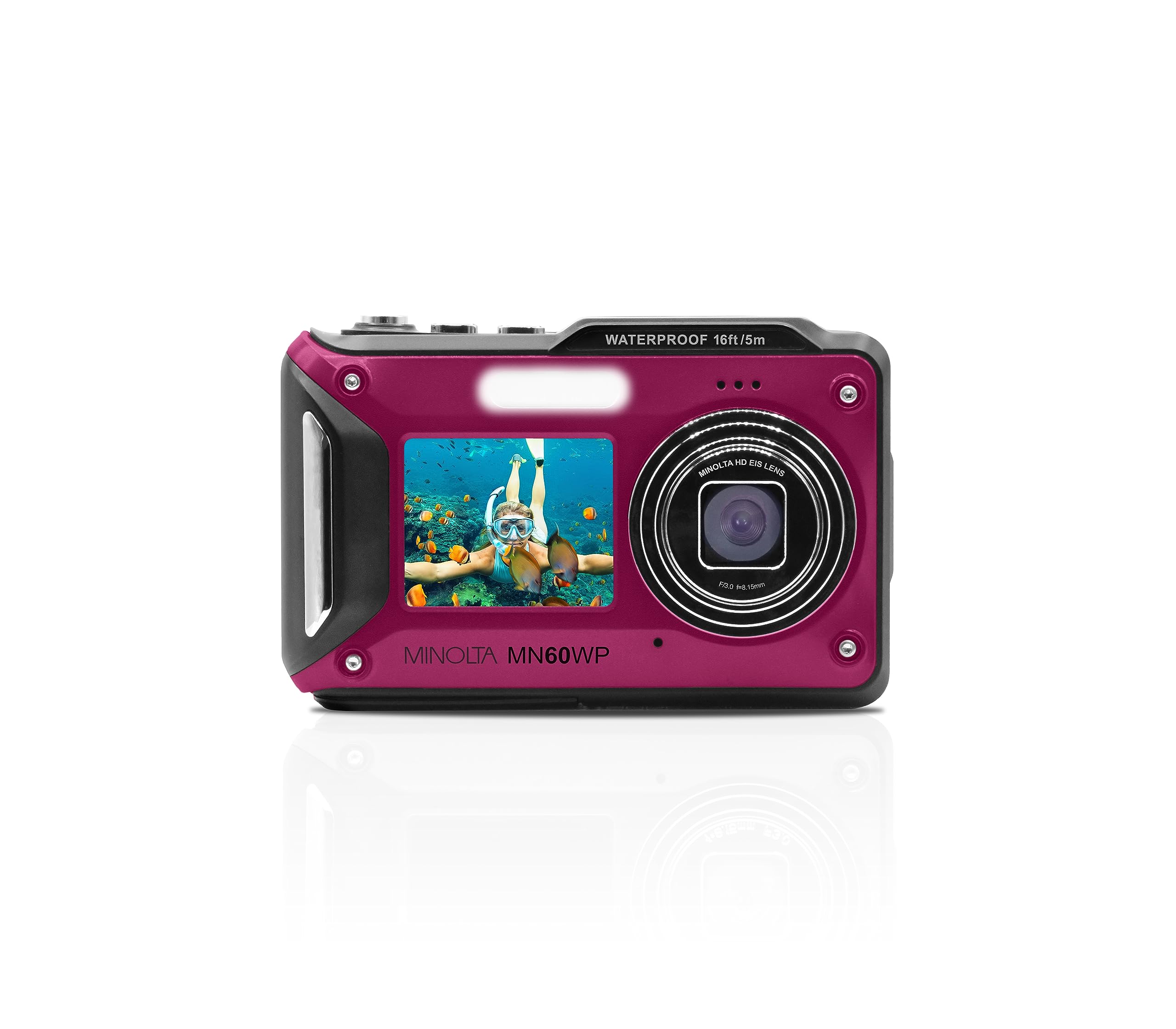 MINOLTAのカメラ Minolta MN60WP 48MP 4K Ultra HD Wi-Fi Dual LCD Screen